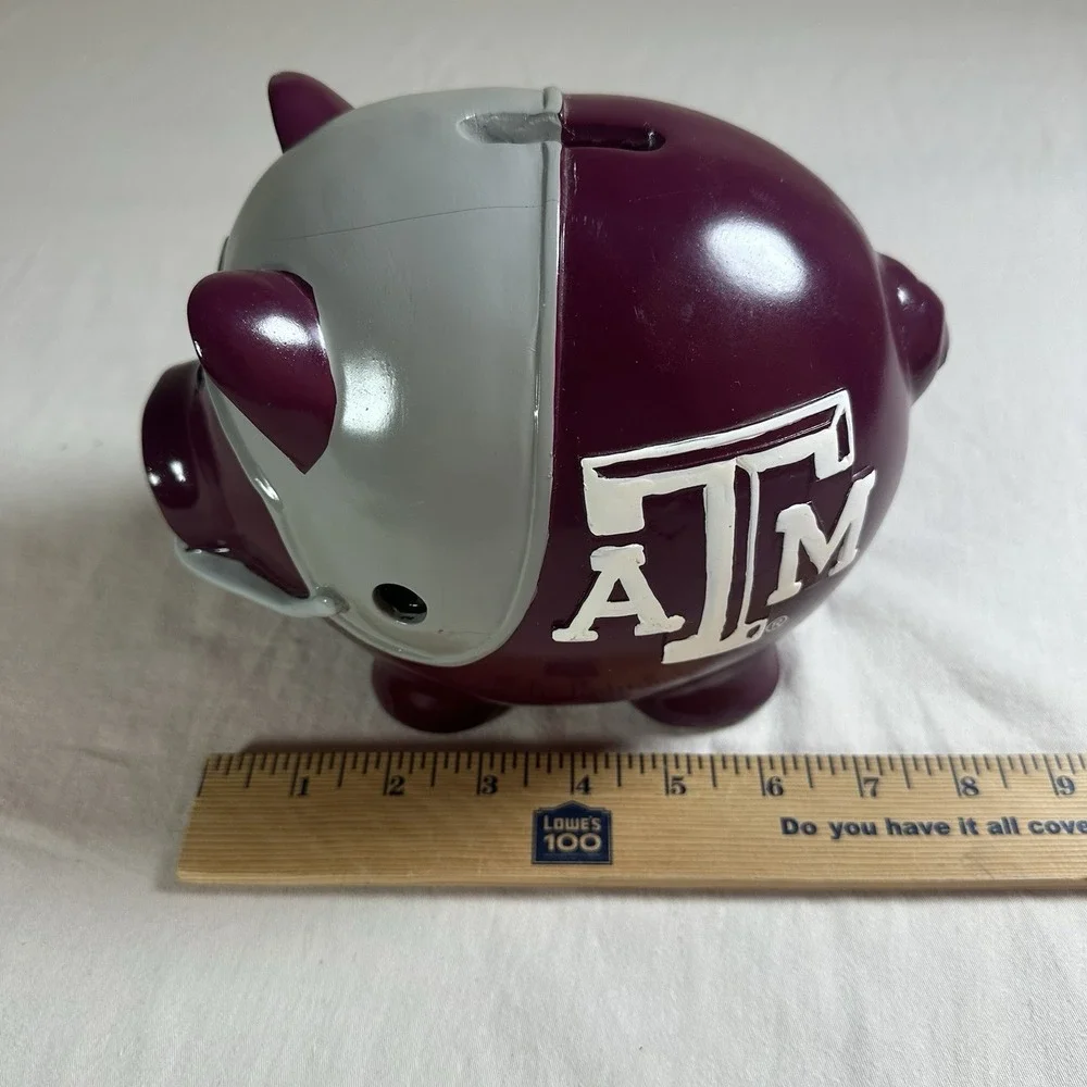 Texas A&M Aggies‎ Piggy Bank Coin Holder Spare Change Savings Sports